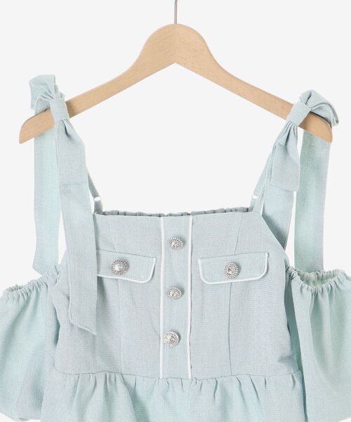 MAJESTIC LEGON（マジェスティックレゴン）の「肩リボンツイードペプラムブラウス（シャツ/ブラウス・レディース・アイボリー/ブラック/ブルー・MEDIUM）」の14枚目の写真