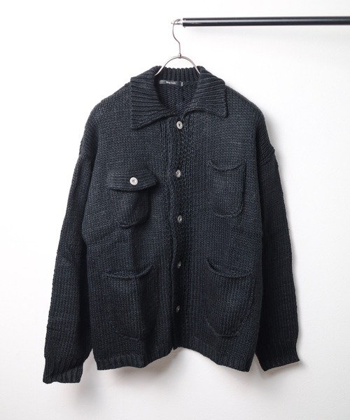 Bling Leads(ブリングリーズ)の「★Bling leads★カバーオールニット(ニット/セーター・メンズ・サックスブルー/ブラック・LARGE/MEDIUM)」の2枚目の写真