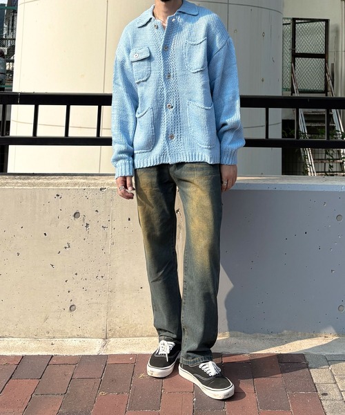Bling Leads(ブリングリーズ)の「★Bling leads★カバーオールニット(ニット/セーター・メンズ・サックスブルー/ブラック・LARGE/MEDIUM)」の6枚目の写真