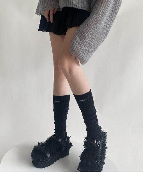 Burner（バーナー）の「【OKUOKU　0909】トラッド風スタイル　ワンポイント　 ハイソックス oku-leg-744191715809-9（ソックス/靴下・レディース・ブラック/グレー/ライトブラウン/ホワイト/ダークブラウン/ベージュ・FREE）」の22枚目の写真