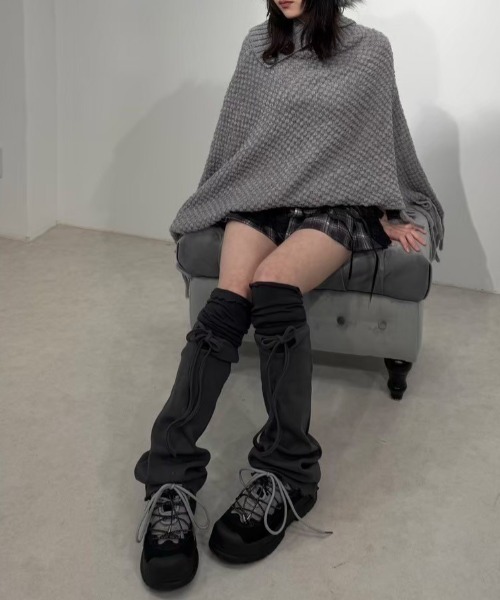 Never mind the XU / Chikashitsu+（ネバーマインド ザ エックスユー / チカシツプラス）の「【Nerd out XU】draw code canvas sneaker / 【ナードアウトエックスユー】ドローコードキャンバスボリュームスニーカー（スニーカー・レディース・ブラック・24.5cm/23.5cm/24cm）」の5枚目の写真