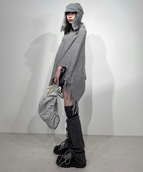 Never mind the XU / Chikashitsu+（ネバーマインド ザ エックスユー / チカシツプラス）の「【Nerd out XU】draw code canvas sneaker / 【ナードアウトエックスユー】ドローコードキャンバスボリュームスニーカー（スニーカー・レディース・ブラック・24.5cm/23.5cm/24cm）」の6枚目の写真