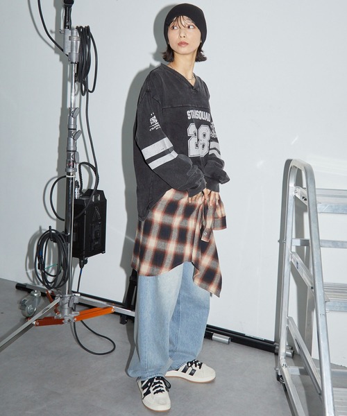 Anchor Smith(アンカー スミス)の「ヴィンテージパウダーブリーチ加工 ナンバリングホッケーデザインロンT(Tシャツ/カットソー・レディース・ネイビー/レッド/ブラック・M/L)」の17枚目の写真