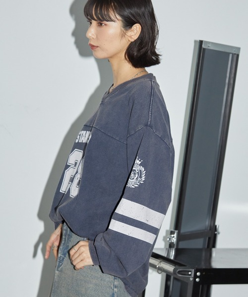 Anchor Smith(アンカー スミス)の「ヴィンテージパウダーブリーチ加工 ナンバリングホッケーデザインロンT(Tシャツ/カットソー・レディース・ネイビー/レッド/ブラック・M/L)」の20枚目の写真