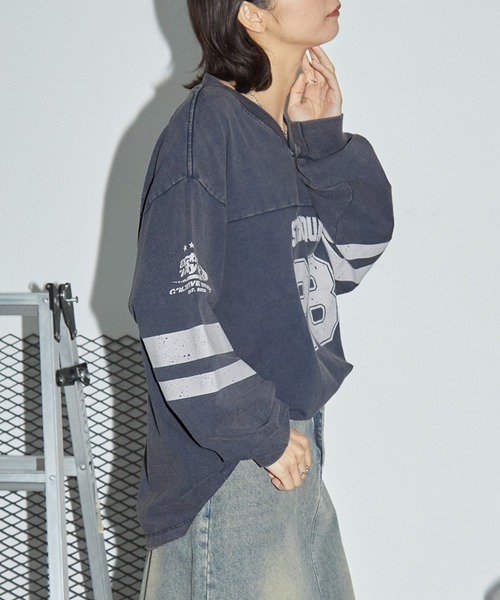 Anchor Smith(アンカー スミス)の「ヴィンテージパウダーブリーチ加工 ナンバリングホッケーデザインロンT(Tシャツ/カットソー・レディース・ネイビー/レッド/ブラック・M/L)」の21枚目の写真