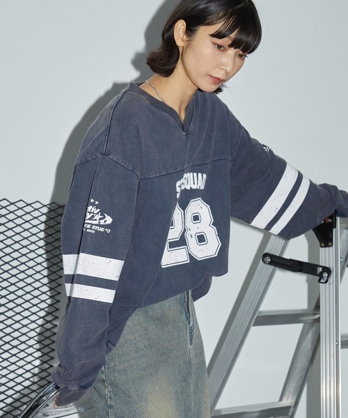 Anchor Smith(アンカー スミス)の「ヴィンテージパウダーブリーチ加工 ナンバリングホッケーデザインロンT(Tシャツ/カットソー・レディース・ネイビー/レッド/ブラック・M/L)」の22枚目の写真