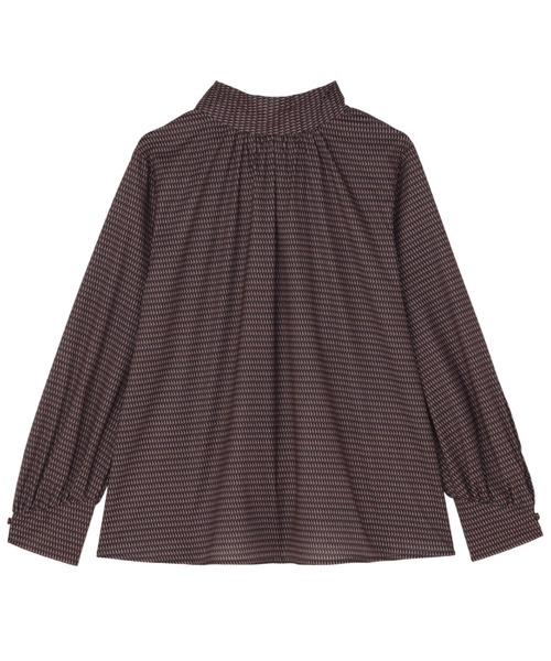 TOKYO SHIRTS(トウキョウシャツ)の「リボンボウタイ プリントブラウス 長袖(シャツ/ブラウス・レディース・ブラウン/グレー・M/L)」の8枚目の写真