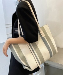 マルチカラーストライプトートバッグ