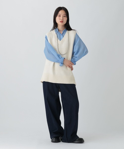 LEPSIM（レプシィム）の「5ゲージベストチュニック　581682（ベスト・レディース・ダークブラウン/チャコールグレー/アイボリー・FREE）」の8枚目の写真