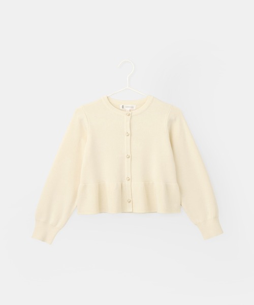 ROPE' PICNIC(ロペピクニック)の「【KIDS/キッズ】マシュマロニットペプラムカーディガン/リンクコーデ(カーディガン/ボレロ・キッズ・キナリ/ブラック/サックスブルー・120/130/140/150)」の7枚目の写真