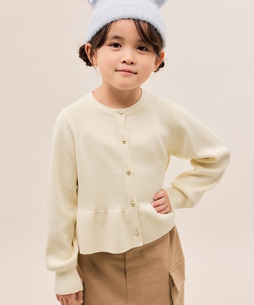 セール】【KIDS/キッズ】マシュマロニットペプラムカーディガン セール】【KIDS/キッズ】マシュマロニットペプラムカーディガン