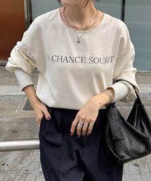 COLLAGE GALLARDAGALANTE | 2WAYロゴ袖ラメリブロンT(Tシャツ/カットソー)