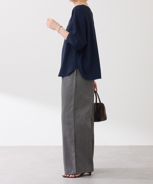 COLLAGE GALLARDAGALANTE（コラージュガリャルダガランテ）の「2WAYロゴ袖ラメリブロンT（Tシャツ/カットソー・レディース・オフホワイト/ネイビー・FREE）」の21枚目の写真