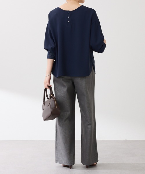 COLLAGE GALLARDAGALANTE（コラージュガリャルダガランテ）の「2WAYロゴ袖ラメリブロンT（Tシャツ/カットソー・レディース・オフホワイト/ネイビー・FREE）」の22枚目の写真