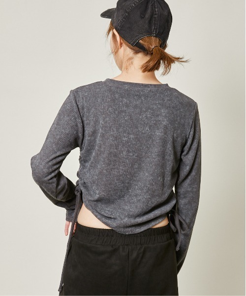 GORGE(ゴージ)の「《ドロスト×カモフラロゴ》細見えシルエットが叶うテレコトップス(Tシャツ/カットソー・レディース・ブラック/ブラウン/チャコール・F)」の11枚目の写真