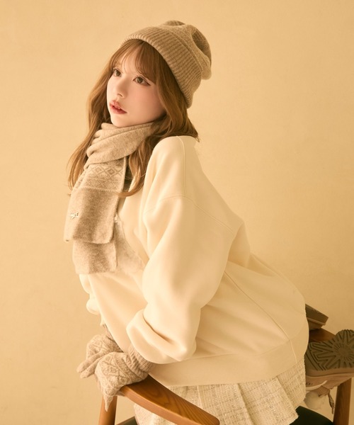 TITTY&CO.(ティティーアンドコー)の「【3点セット】ジャガードニット帽+手袋+マフラー(ニットキャップ/ビーニー・レディース・ベージュ/ブラック/ホワイト・FREE)」の17枚目の写真