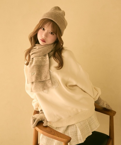 TITTY&CO.(ティティーアンドコー)の「【3点セット】ジャガードニット帽+手袋+マフラー(ニットキャップ/ビーニー・レディース・ベージュ/ブラック/ホワイト・FREE)」の19枚目の写真