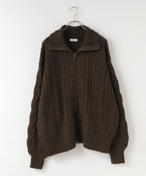 セール】ケーブルハイゲージZIPカーディガン 588922（カーディガン