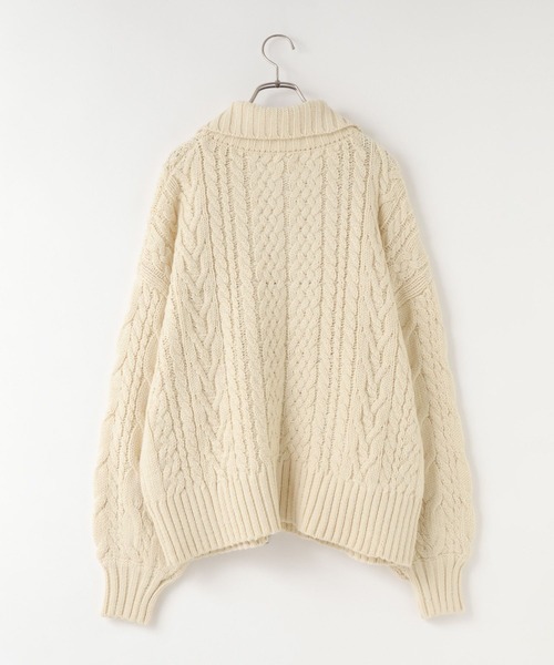 LOWRYS FARM(ローリーズファーム)の「ケーブルハイゲージZIPカーディガン 588922(カーディガン/ボレロ・レディース・アイボリー/ブラウン・FREE)」の13枚目の写真