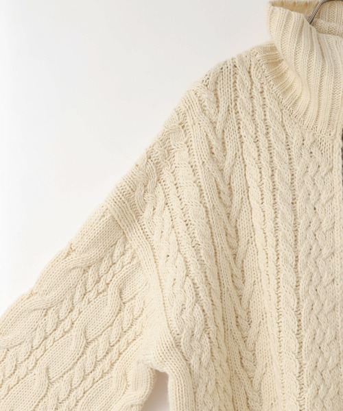 LOWRYS FARM(ローリーズファーム)の「ケーブルハイゲージZIPカーディガン 588922(カーディガン/ボレロ・レディース・アイボリー/ブラウン・FREE)」の15枚目の写真