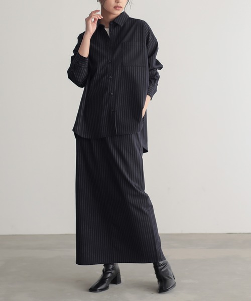 for/c（フォーシー）の「ストレッチナロースカート【サスティナブル】（スカート・レディース・ブラック/グレー/ネイビー・L/M）」の11枚目の写真