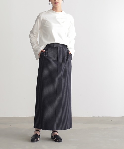 for/c（フォーシー）の「ストレッチナロースカート【サスティナブル】（スカート・レディース・ブラック/グレー/ネイビー・L/M）」の13枚目の写真