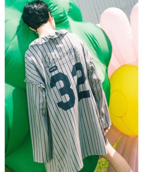 Little sunny bite(リトルサニーバイト)の「baseball dress(ワンピース・レディース・ネイビー/グレー/ピンク・SMALL/MEDIUM)」の4枚目の写真