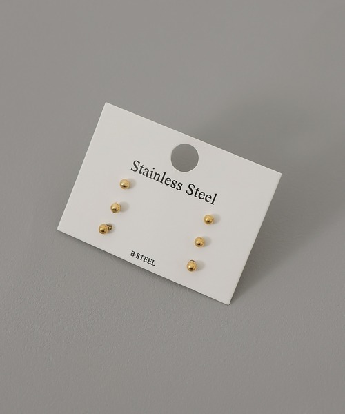 ORLEAN(オルレアン)の「【ORLEAN】 メタルボール ミニピアス 2mm 3mm 4mm サージカルステンレス(ピアス(両耳用)・レディース・シルバー系2/ゴールド系1/ブラック系2/シルバー/ブラック/シルバー系1/ゴールド/ブラック系1/ゴールド系2・フリー)」の22枚目の写真