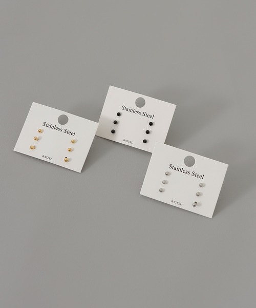 ORLEAN(オルレアン)の「【ORLEAN】 メタルボール ミニピアス 2mm 3mm 4mm サージカルステンレス(ピアス(両耳用)・レディース・シルバー系2/ゴールド系1/ブラック系2/シルバー/ブラック/シルバー系1/ゴールド/ブラック系1/ゴールド系2・フリー)」の18枚目の写真