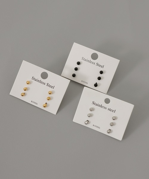 ORLEAN(オルレアン)の「【ORLEAN】 メタルボール ミニピアス 2mm 3mm 4mm サージカルステンレス(ピアス(両耳用)・レディース・シルバー系2/ゴールド系1/ブラック系2/シルバー/ブラック/シルバー系1/ゴールド/ブラック系1/ゴールド系2・フリー)」の19枚目の写真