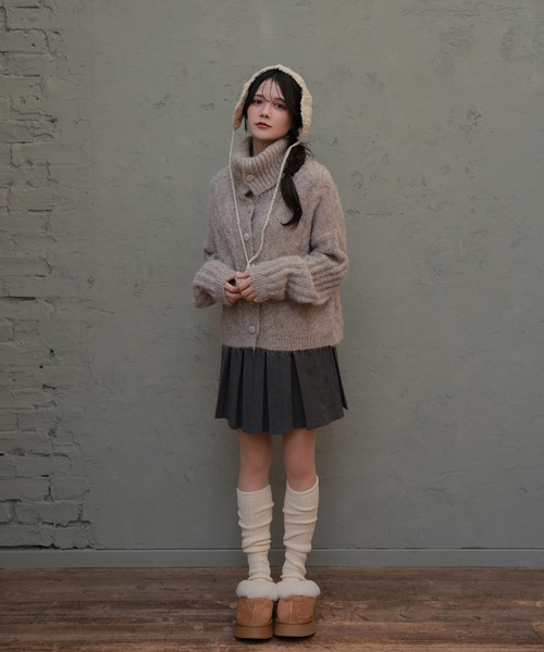 M DOLLY(エムドリー)の「pleats knit amabile skirt/プリーツニットアマービレスカート(スカート・レディース・アイボリー/グレイッシュベージュ/グレー・FREE)」の14枚目の写真