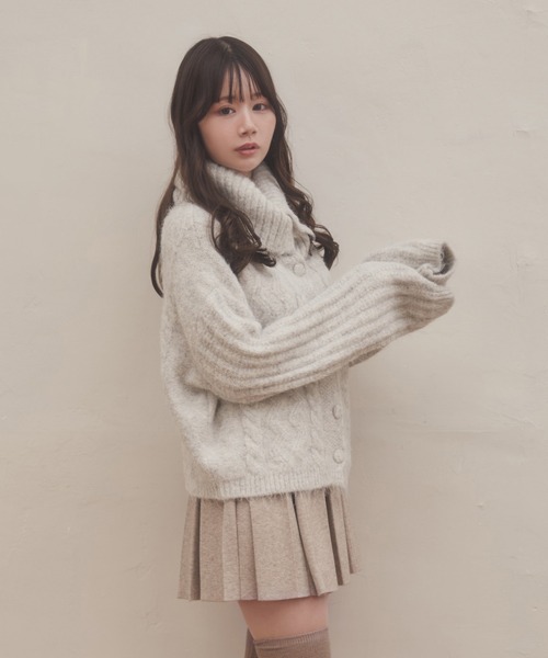 M DOLLY(エムドリー)の「pleats knit amabile skirt/プリーツニットアマービレスカート(スカート・レディース・アイボリー/グレイッシュベージュ/グレー・FREE)」の15枚目の写真