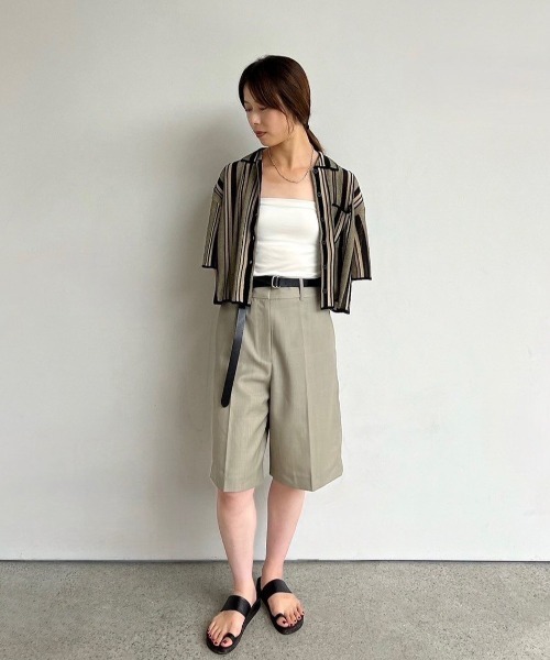 anuke(アンヌーク)の「Stripe Knit Shirts(シャツ/ブラウス・レディース・ベージュ/ブラック・FREE)」の3枚目の写真