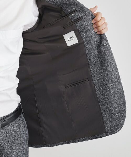 【新品】TAKEO KIKUCHI 尾州産 ジャージ素材テーラードジャケット S 尾州織 シルクネップジャージ ジャケット（テーラードジャケット