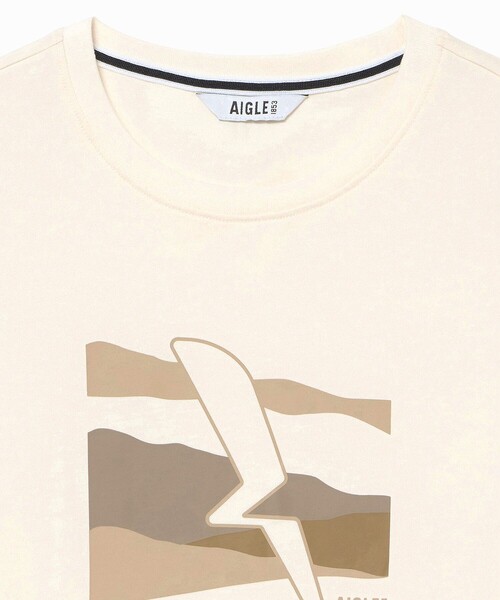 AIGLE(エーグル)の「吸水速乾 抗菌防臭 プリント半袖Tシャツ(Tシャツ/カットソー・レディース・ホワイト/ブラック・M/L/S)」の4枚目の写真