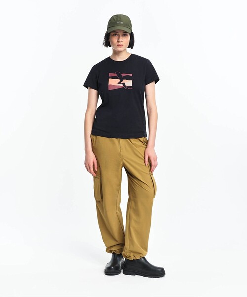 AIGLE(エーグル)の「吸水速乾 抗菌防臭 プリント半袖Tシャツ(Tシャツ/カットソー・レディース・ホワイト/ブラック・M/L/S)」の8枚目の写真