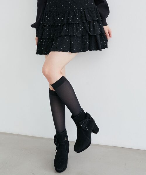 MAJESTIC LEGON（マジェスティックレゴン）の「3WAYビジューリボンブーツ（ブーツ・レディース・グレイッシュベージュ/ブラック/ブラック系その他/ホワイト系その他2/ホワイト系その他3・SMALL/MEDIUM/LARGE/X-LARGE）」の11枚目の写真