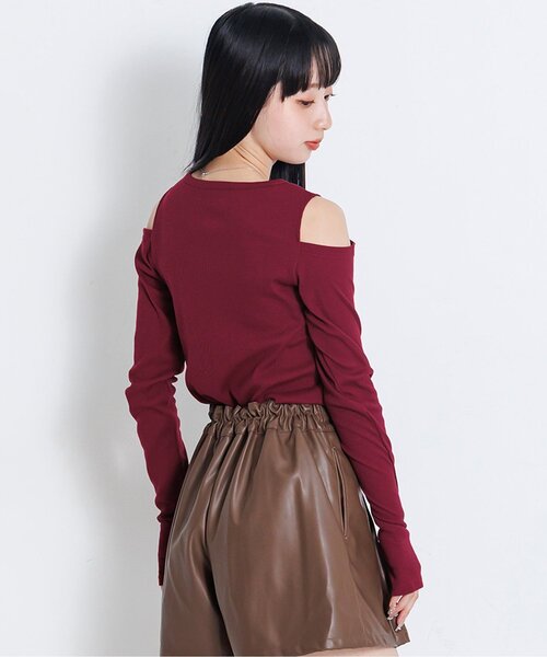 algy（アルジー）の「肩あきリブロンT（Tシャツ/カットソー・キッズ・アイボリー/ブラック/ブルー/エンジ・SMALL/X-SMALL/XX-SMALL/MEDIUM）」の4枚目の写真