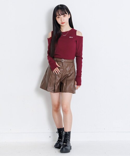 algy（アルジー）の「肩あきリブロンT（Tシャツ/カットソー・キッズ・アイボリー/ブラック/ブルー/エンジ・SMALL/X-SMALL/XX-SMALL/MEDIUM）」の9枚目の写真