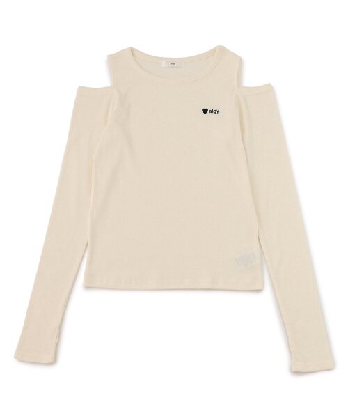 algy（アルジー）の「肩あきリブロンT（Tシャツ/カットソー・キッズ・アイボリー/ブラック/ブルー/エンジ・SMALL/X-SMALL/XX-SMALL/MEDIUM）」の12枚目の写真