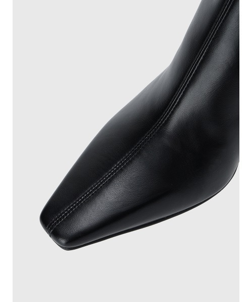 anuansブラックM ミッドウェイトツータックワイドパンツ