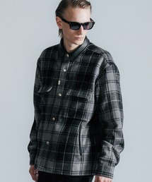 CRIMIE（クライミー）の「LEATHER COLLAR CHECK CPO SHIRT（ブルゾン）」