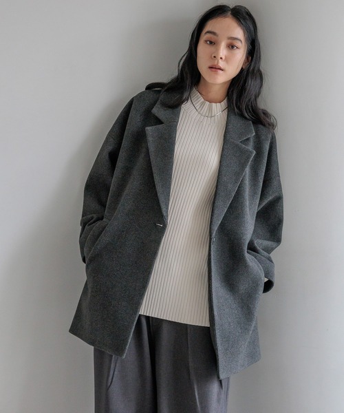 LOWRYS FARM（ローリーズファーム）の「Ｗフェイスユルジャケット　494124（その他アウター・レディース・チャコールグレー/ブラウン/アイボリー・FREE）」の3枚目の写真