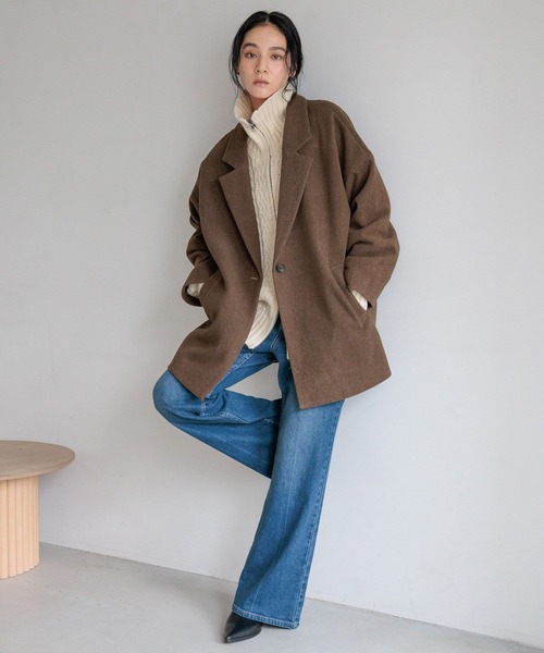 LOWRYS FARM（ローリーズファーム）の「Ｗフェイスユルジャケット　494124（その他アウター・レディース・チャコールグレー/ブラウン/アイボリー・FREE）」の21枚目の写真