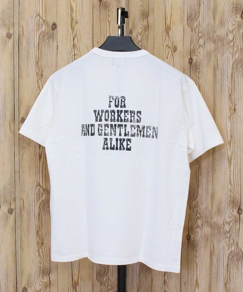 Schott(ショット)の「FOR WORKERS AND GENTLEMEN ALIKE T-SHIRT(Tシャツ/カットソー・メンズ・ホワイト/ブラック/オリーブ・M/L/XL/XXL)」の5枚目の写真
