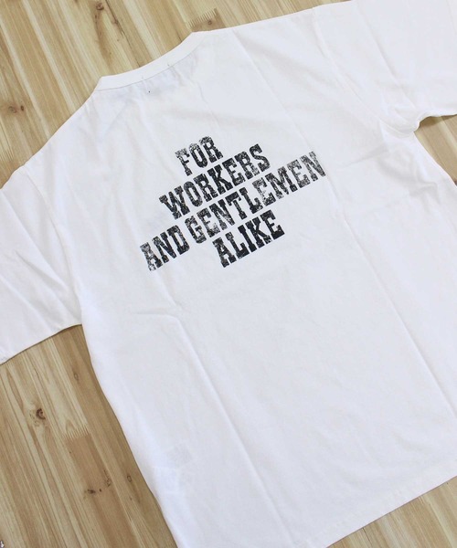Schott(ショット)の「FOR WORKERS AND GENTLEMEN ALIKE T-SHIRT(Tシャツ/カットソー・メンズ・ホワイト/ブラック/オリーブ・M/L/XL/XXL)」の7枚目の写真