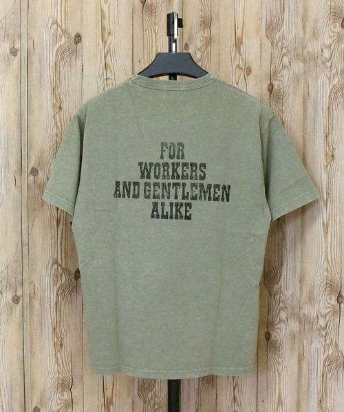 Schott(ショット)の「FOR WORKERS AND GENTLEMEN ALIKE T-SHIRT(Tシャツ/カットソー・メンズ・ホワイト/ブラック/オリーブ・M/L/XL/XXL)」の13枚目の写真