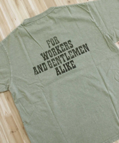 Schott(ショット)の「FOR WORKERS AND GENTLEMEN ALIKE T-SHIRT(Tシャツ/カットソー・メンズ・ホワイト/ブラック/オリーブ・M/L/XL/XXL)」の15枚目の写真