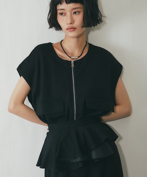 セール】ポンチ生地ジップベスト（ベスト）｜ANOTHER S