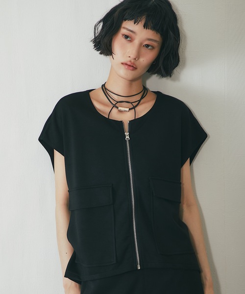 セール】ポンチ生地ジップベスト(ベスト)|ANOTHER S セール】ポンチ生地ジップベスト(ベスト)|ANOTHER S